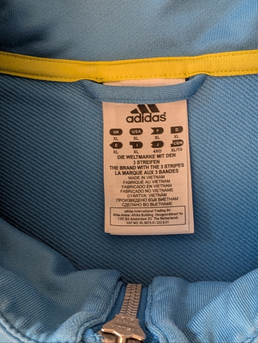 ADIDAS Track Jacket Vintage Blue Zip Up XL 90s Retro - Picture 4 of 12